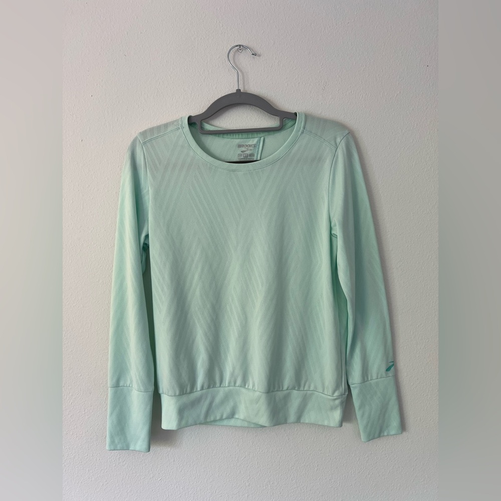 Brooks Mint Green Vented Long Sleeve Shirt